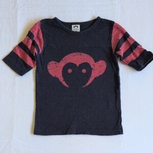 appaman navy blue monkey graphic slub cotton t-shirt 2T toddler boys
